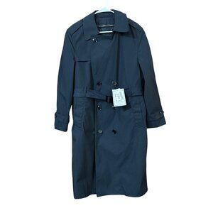 US Military Trench Coat Black 38S Defense Logistics Agency Garrison Quilt Lining